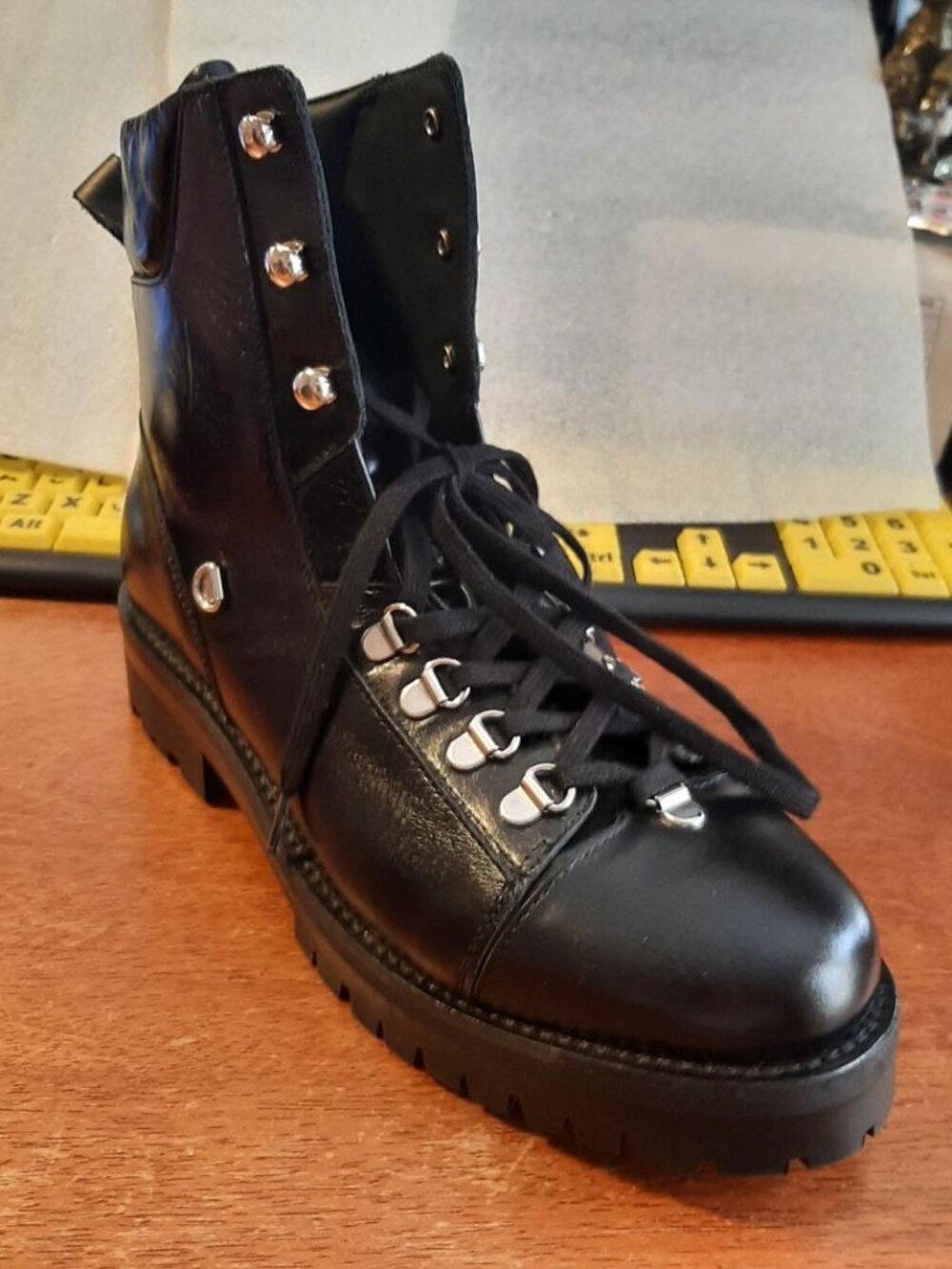 NEW TAG ! Women Allsaints Franka Combat Boot Black Size 10